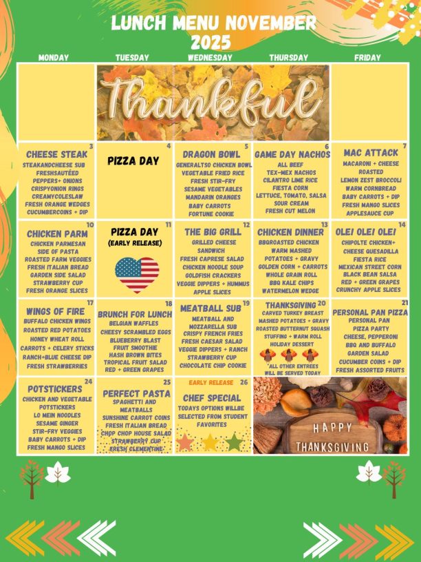 November Lunch Menu